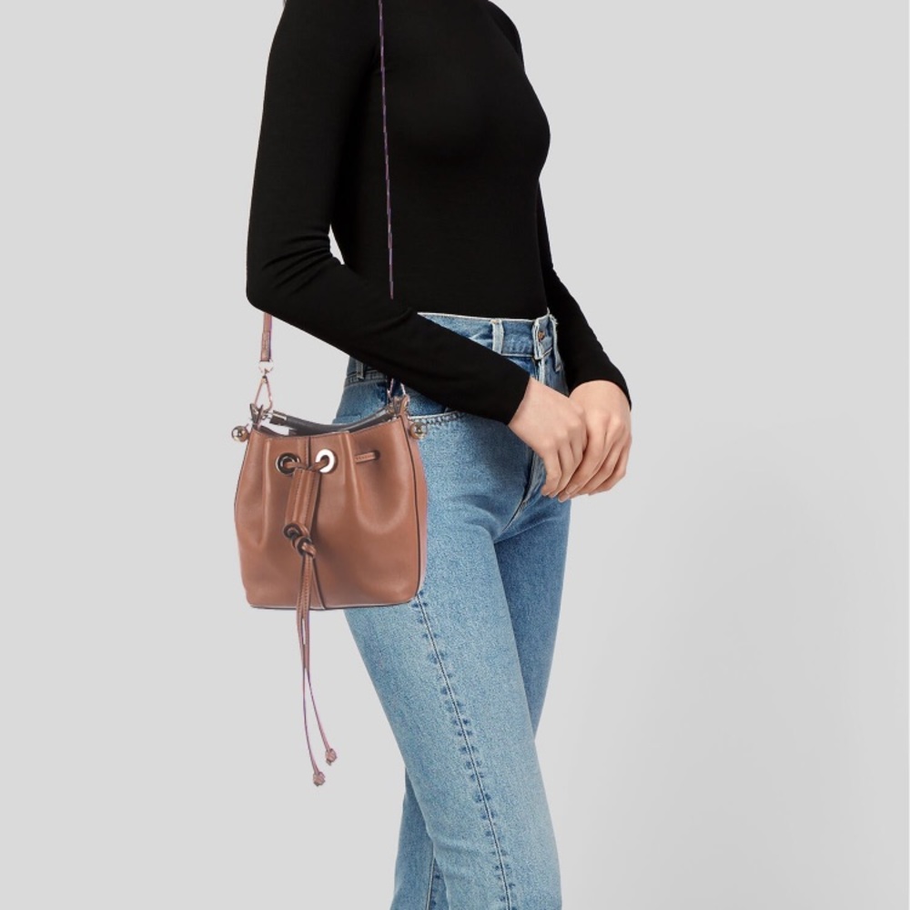 Chloe Gala Bucket Brown Bag Leather Small